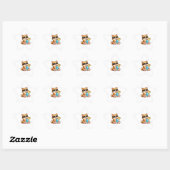 Sticker Étoile Chat d'été cool (Feuille)