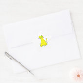 Sticker Étoile Chat gras jaune (Enveloppe)
