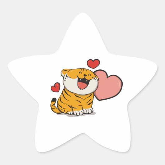 Sticker Étoile Chats avec amour (Devant)