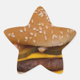 Sticker Étoile Cheeseburger Sur Le Sesame Seed Bun