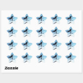 Sticker Étoile Cheval Vane Météo Ciel Bleu (Feuille)