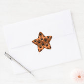Sticker Étoile Chevron Orange Brown Avec Motif Paw Chien (Enveloppe)