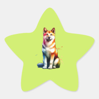 Sticker Étoile Chien canadien