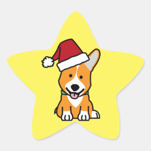 Sticker Étoile Chien de Corgi chiot Pembroke Gallois chapeau de N