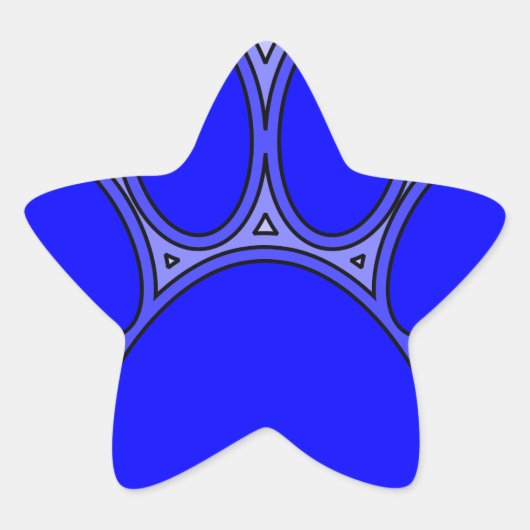 Sticker Étoile Chien Paw En Bleu Avec Contours (Devant)