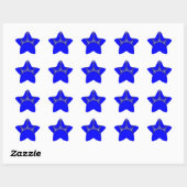 Sticker Étoile Chien Paw En Bleu Avec Contours (Feuille)