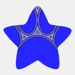 Sticker Étoile Chien Paw En Bleu Avec Contours