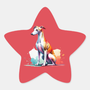 Sticker Étoile Chien Whippet