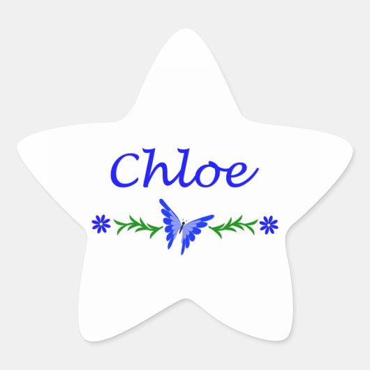 Sticker Étoile Chloe (Papillon bleu) (Devant)