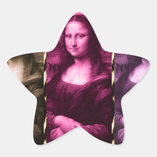 Sticker Étoile Chocolat rose violet Poster de animal Mona Lisa (Devant)