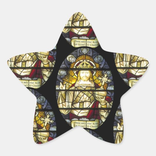 Sticker Étoile Christ le Roi Vitrail Religieux (Devant)