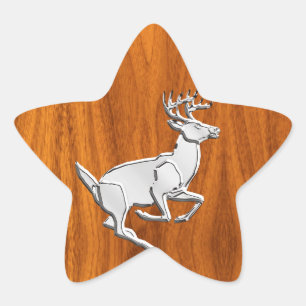Sticker Étoile Chrome Comme Cerf en Course sur une Impression de 