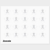 Sticker Étoile Chrome Style White Ribbon Awareness (Feuille)