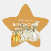 Sticker Étoile Chute blanc orange citrouille vert cupcake top (Devant)