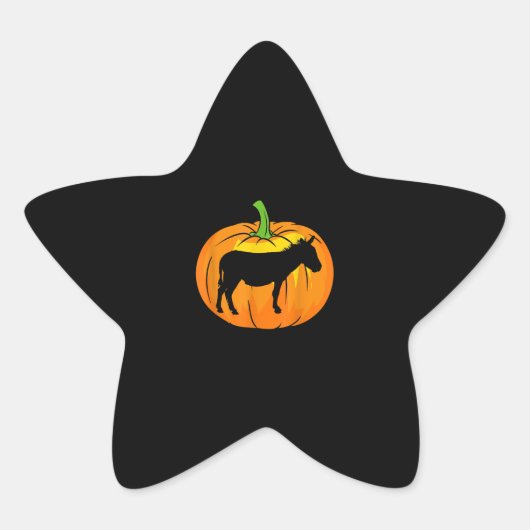 Sticker Étoile Citrouille Donkey | Objets d'Halloween Drôle (Devant)