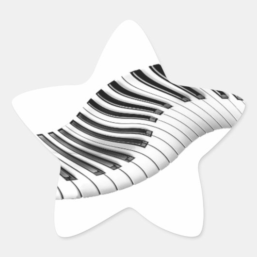 Sticker Étoile Clavier Instruments de Musique Piano Notes d'Art (Devant)