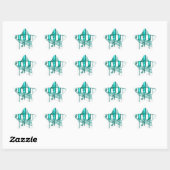 Sticker Étoile Clavier Turquoise Piano (Feuille)