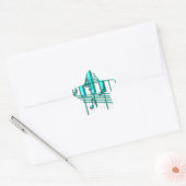 Sticker Étoile Clavier Turquoise Piano (Enveloppe)