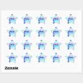 Sticker Étoile Cloud Merci multilingue bleu / turquoise (Feuille)