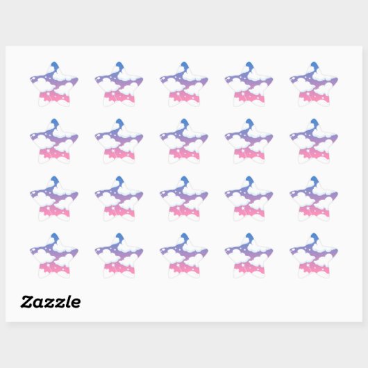 Sticker Étoile clouds (Feuille)