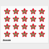 Sticker Étoile Cockapoo Chien Silhouette Green Bow Noël (Feuille)