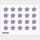 Sticker Étoile Code barre double arc-en-ciel (Feuille)
