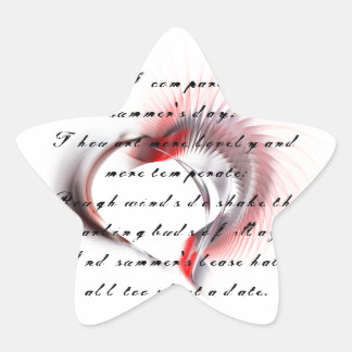 Sticker Étoile Coeur métallique avec sonnet de Shakespeare 18