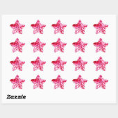 Sticker Étoile Cœurs de confettis roses (Feuille)