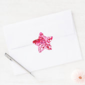 Sticker Étoile Cœurs de confettis roses (Enveloppe)