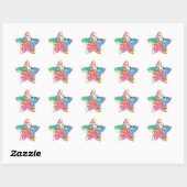 Sticker Étoile Coeurs Pastel Confetti (Feuille)