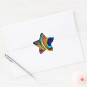 Sticker Étoile Colorful Peacock Feather (Enveloppe)