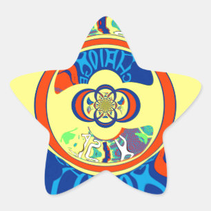 Sticker Étoile Colorful USA Change : Un design festif