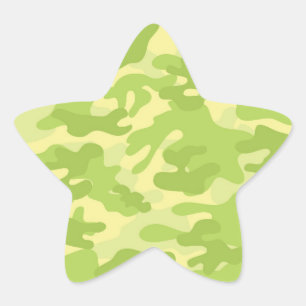 Sticker Étoile Conception Camo Vert