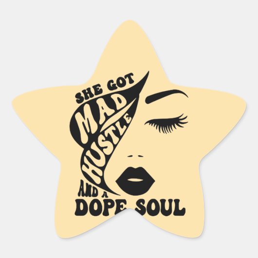 Sticker Étoile Conception de Noël Hustle pour autonomiser les fem (Devant)