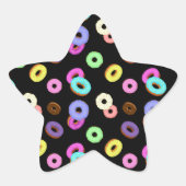 Sticker Étoile Cool amusant beignets colorés motif noir (Devant)