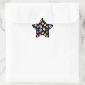 Sticker Étoile Cool amusant beignets colorés motif noir (Sac)