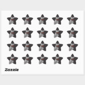 Sticker Étoile Cool mignon drôle zèbre blanc croquis avec lunette (Feuille)