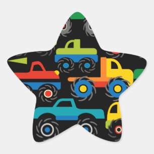 Sticker Étoile Cool Monsters Camions Transport Cadeaux pour garço