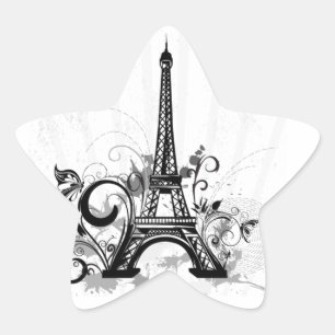 Sticker Étoile Cool Tour Eiffel tourbillonne des points éclabouss