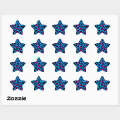 Sticker Étoile Corey Tiger 80s Leopard Spots (Bleu) (Feuille)