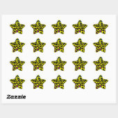 Sticker Étoile Corey Tiger 80s Leopard Spots (Jaune) (Feuille)