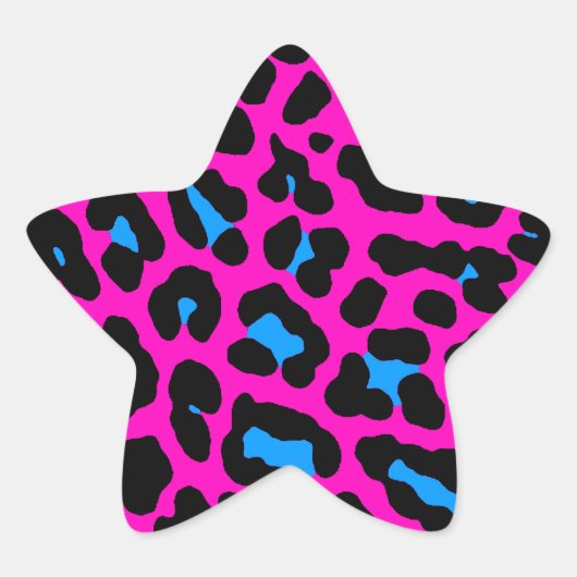 Sticker Étoile Corey Tiger 80s Leopard Spots (rose) (Devant)