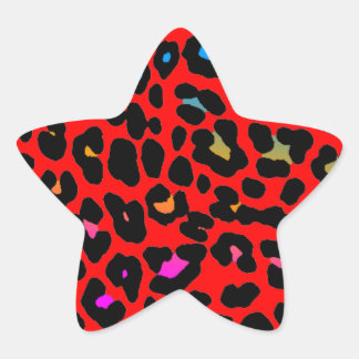 Sticker Étoile Corey Tiger 80s Leopard Spots (Rouge)