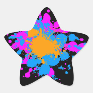 Sticker Étoile Corey Tiger 80s Splatter Paint