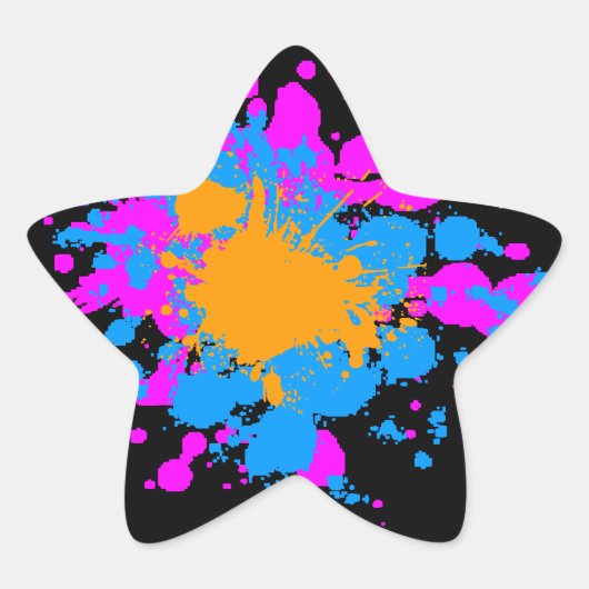 Sticker Étoile Corey Tiger 80s Splatter Paint (Devant)