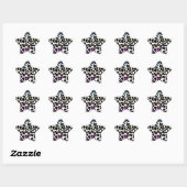 Sticker Étoile Corey Tiger Taches de Léopard 80s (Blanc) (Feuille)