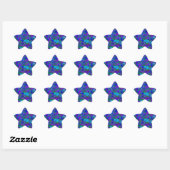 Sticker Étoile Couleur du peacock (Feuille)