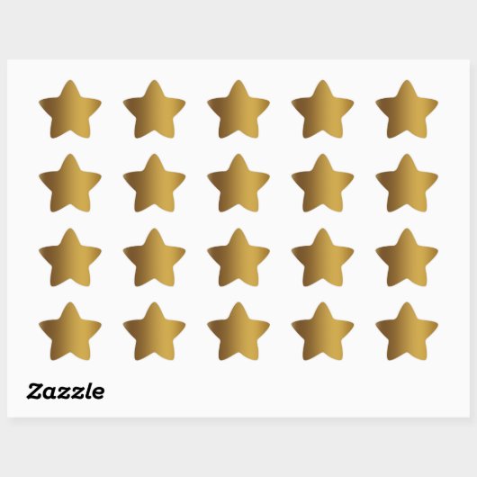 Sticker Étoile Couleur or brossé (Feuille)