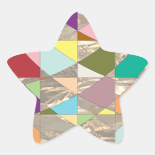 Sticker Étoile Couleurs Abstraites or