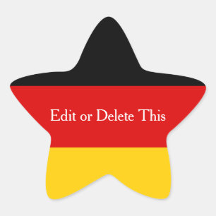 Sticker Étoile Couleurs du drapeau allemand Noir Rouge Or personn